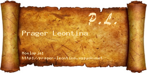 Prager Leontina névjegykártya